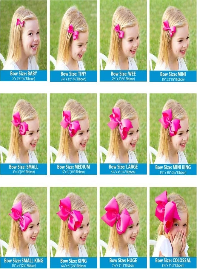 Wee Ones Girls Holiday-themed Pink Santa Printed Grosgrain Hair Bow, Pink Santa, Mini - Image 4